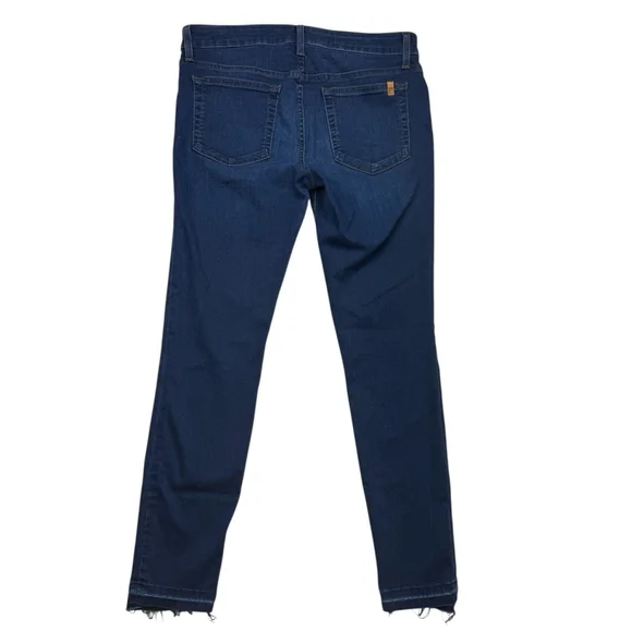Joe's Skinny Ankle Jeans 29 Frayed Hem Dark Wash Blue Denim Stretch Mid Rise - Picture 2 of 6